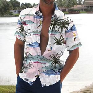 Camisas de manga corta con estampado de palmera en 3D, camisas casuales de verano a la moda diaria para hombre, camisas hawaianas para vacaciones en la playa para hombre - Product Image 6