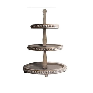 Top émail fait à la main mangue en bois gâteau affichage piédestal servant tasse gâteau support pour la maison Restaurants fête utilisation - Product Image 3