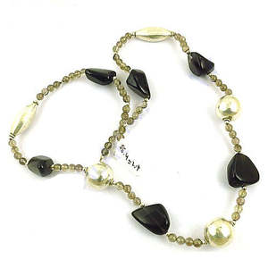 Collier en onyx perlé et perles d'eau douce pour femmes, chaînes religieuses tendance avec motif de chiffres et de lettres pour les fêtes ou les cadeaux - Product Image 2