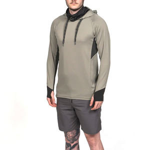 Sudadera con capucha protectora de pesca de talla grande de tela impermeable transpirable de secado rápido de manga larga de poliéster 100% personalizada al por mayor - Product Image 5
