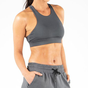 2024 diseño Crop Top cordón personalizado OEM Logo mujeres Sporting Fitness gimnasio Yoga chaleco en blanco mujer sin mangas camisa corta - Product Image 4