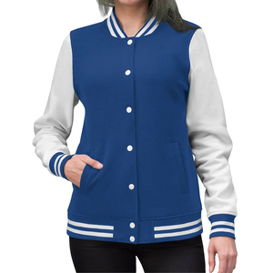 Chaqueta Universitaria de Invierno para Mujer de Alta Calidad, Fabricada a Medida, de Lana, con Logotipo Bordado Personalizado, Cuello Alto, Estilo Béisbol - Product Image 5