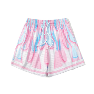 Short de basket-ball de haute couture jaune et blanc, short de basket-ball anti-UV à séchage rapide, short personnalisé respirant - Product Image 3
