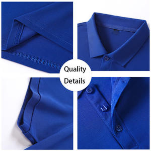 Hombres de alta calidad para Polos personalizados de algodón de manga corta uniformes de oficina de verano tela de lona lisa - Product Image 4