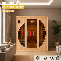 Sauna Híbrida Infrarroja PLOUTARA OEM con Calefacción de Cristal de Carbono, Tubos de Luz Roja y Ventanas en Forma de Media Luna para Proyectos de Spa