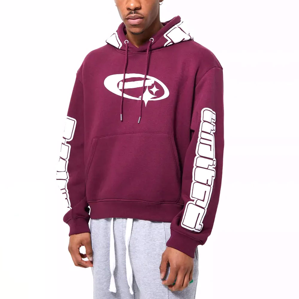 Men's New Fashion Long Sleeve for Puff Print Hoodie Breathable Comfortable to Wear OEM ODM Boy's Puff Collared Hooded Top