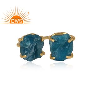 Best Selling Sterling Silver Natural Apatite Gemstone <b>Adjustable</b> <b>Ring</b> Jewelry For Women Gift For Her - Product Image 2