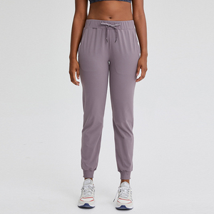 Yoga Pants With Pockets High Waist Lace up Loose Casual <b>Running</b> Fitness Sport <b>Leggings</b> for Women - Product Image 2