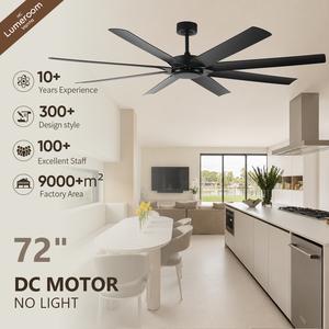 72 Inch Industrial <b>Ceiling</b> Fan No <b>Light</b> <b>Remote</b> <b>Control</b> DC Motor Large <b>Ceiling</b> Fan for Living Room Garage Patio - Product Image 1