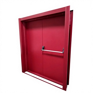 Puerta Comercial Moderna Manual de PVC y Acero con Acabado en Madera para Exteriores, Prevención de Incendios, Superficie Acabada, 1.1 mm de Grosor, 2 Años de Garantía, para Hotel o Villa - Product Image 1