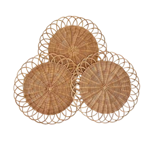 Meilleur décor à la maison tapis de Table de cuisine en osier tissé à la main artisanat dans le Style de la fleur isolation thermique Viet Nam napperons en rotin abordable - Product Image 6