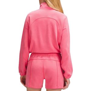2026เสื้อแจ็คเก็ตมีฮู้ดกางเกงขาสั้น2ชิ้นผ้าฟลีซยืดหยุ่นผ้าขนแกะเทอร์รี่มีซิปสำหรับผู้หญิงชุดสีชมพูตามสั่ง - Product Image 2