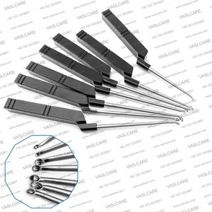 Curette à os en acier inoxydable avec poignée en aluminium noir | Instrument de chirurgie orthopédique vétérinaire à 3 pointes - Product Image 6