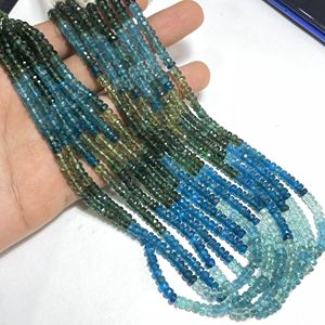 Perles en forme de rondelle à facettes en apatite, perles de pierres précieuses naturelles multicolores, boutique de perles en gros - Product Image 6