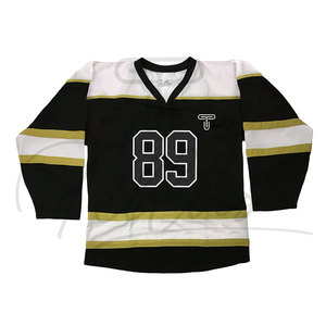 Maillot de hockey sur glace pour homme, couleur tendance, col en V, séchage rapide, respirant, 100% polyester, service OEM, nom d'équipe personnalisé - Product Image 4