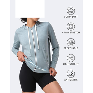 4-Way Stretch Zip-up Slim Fit Ligero Correr Sin costuras Tallas grandes Mujeres Cottony-Soft Workout Chaqueta atlética Chaqueta de yoga - Product Image 4