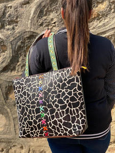 Bolsos de mano de cuero de vaca con estampado de animales reales de primera calidad para mujer, monederos de hombro de vaquera de gran capacidad de estilo Vintage de alta calidad - Product Image 5