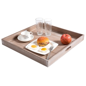 Bandeja de servicio de madera de acacia de New Look, acabado natural con forma curva y diseño decorativo para organizar y entretener - Product Image 5