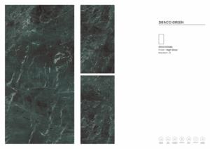 Azulejos de Porcelana de Alta Calidad con Diseño Italiano y Acabado Brillante, Color Verde Draco - Product Image 3