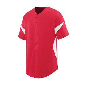 Fournisseur de maillots de baseball OEM, vêtements de sport légers en polyester à boutons, détails du joueur en twill, production rapide - Product Image 2