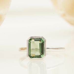Green Amethyst Sterling <b>Ring</b> Handmade Gemstone Silver <b>Indian</b> Amethyst Stone Fine Jewelry Shop Now - Product Image 2