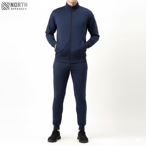Survêtement de jogging pour hommes, 100% coton, de meilleure qualité du fabricant, coupe régulière, avec fermeture éclair, pour l'hiver et l'extérieur, avec logo, style d'ensemble - Product Image 1