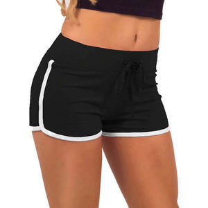 Short d'été décontracté pour femmes taille élastique cordon doux léger tissu Oxford respirant élégant coupe quotidienne teint uni - Product Image 1