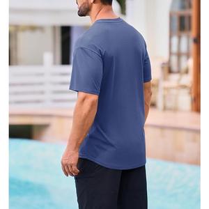 Best-seller T-shirt décontracté à manches courtes 100% coton pour homme Col rond Épaule Pente avec bande Couleur unie Fabriqué au Bangladesh - Product Image 2