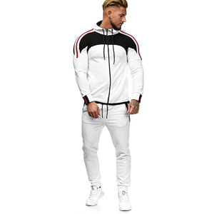 Conjuntos de chándal de neopreno para hombre, chándal de neopreno con capucha y cremallera holgada de algodón en blanco al por mayor, disponible en todos los colores y tallas - Product Image 2