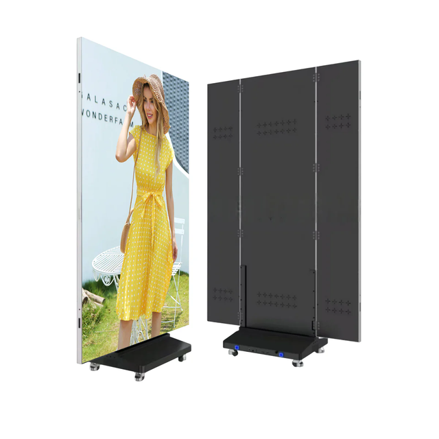 Tri-Fold LED Display Panel 1920x1280mm P1.53 P1.86 P2 P2.5 GOB Technology | Portable Foldable Kiosk for Indoor Advertising