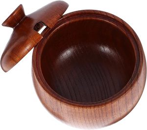 Large Hand-Crafted Round Wooden Salad Bowl with Unique Wood Grain Pattern Vibrant Natural Colors - Product Image 1