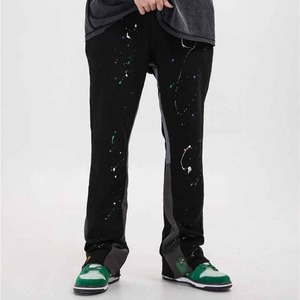 High Quality Men's Fitness <b>Jogger</b> Track Pants Custom <b>Stacked</b> Flare Sweatpants Elastic Mid Casual Flared Flare Style Straight - Product Image 1