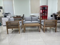 Chaise de patio en bois massif tout temps personnalisable canapé en teck pour intérieur/extérieur ensemble de meubles de salon design convertible