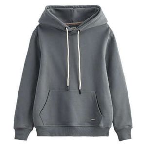 Sudadera con Capucha para Mujer, 100% Algodón, Tejido de Felpa, Transpirable, Color Sólido, Manga Larga, Ropa Casual de Invierno con Bolsillos - Product Image 4
