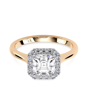 แหวนหมั้นเพชรทรงแอสเชอร์คัท เพชรเลี้ยงในห้องปฏิบัติการ ประดับด้วยเพชรรอบวง น้ำหนักรวม 1.72 กะรัต ทองคำแท้ 14 กะรัต ชุบโรเดียม รับรองโดย IGI สำหรับวันครบรอบแต่งงาน - Product Image 2