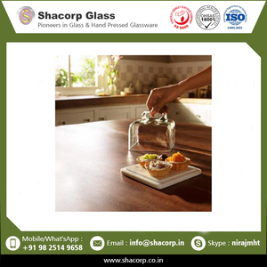 Venta al por mayor 14x14 Cm Vidrio decorativo Cloche Cúpula Campana Cúpula de vidrio con base de madera de diferentes tamaños - Product Image 2