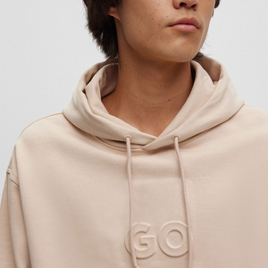 Fashion Embossed Solid Winter Hoodies for Men Custom 100% Cotton Regular Fit Fleece Pocket Customizable Hoodie - Product Image 3