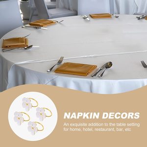 Ronds de serviette décoratifs floraux Porte-vaisselle de Noël avec un beau design de fleurs pour souvenirs et cadeaux - Product Image 6