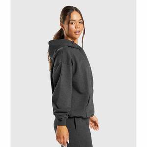 Sweat à capuche oversize en molleton tissé pour femme, couleurs personnalisables, doux, chaud, à manches longues, avec option de personnalisation sur le devant, confortable et décontracté - Product Image 1