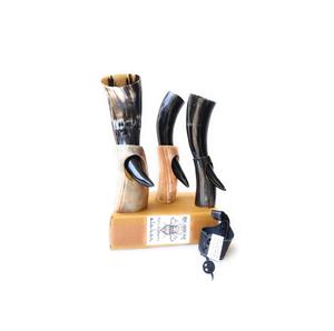 Corne à boire viking en buffle naturel de haute qualité pour l'eau, la bière, le vin, corne à boire naturelle en vache et en buffle avec bordure en laiton - Product Image 6