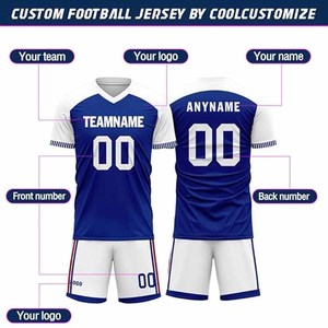 Uniforme de football personnalisé uniforme de football d'entraînement respirant avec numéro de nom - Product Image 2