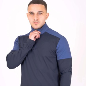 Quick Dry Gym 1/4 Quarter Zip Top Fitness Camisetas para hombres Golf Quarter Zip Camisetas Ropa deportiva Camiseta de manga larga para hombres - Product Image 2