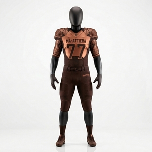 Uniforme de Fútbol Americano Personalizado, Pantalones Acolchados, Diseño Geométrico, Número 77, Ropa Deportiva de Alto Rendimiento, Venta al Por Mayor OEM - Product Image 1