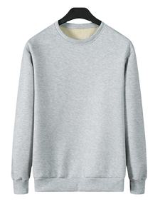 เสื้อสเวตเชิ้ตผู้ชายคุณภาพสูง ผ้าขนแกะถัก สีพื้น ไม่ยับ ผ้านุ่ม ไม่เป็นขุย - Product Image 3