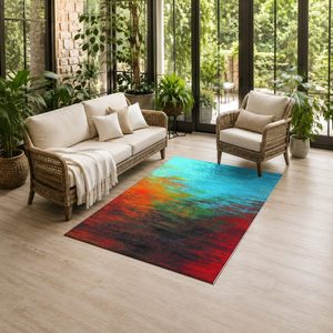 RUGS DEPOT LXDP-0322 Wholesale Green Sage Modern Abstract Digital Printed Machine Washable Chenille Area Rug Non <b>Slip</b> - Product Image 6