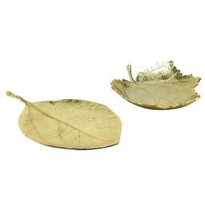 Plateau décoratif à feuilles en aluminium Plateau doré décoratif standard de luxe pour maison et hôtel Produit de haute qualité - Product Image 4