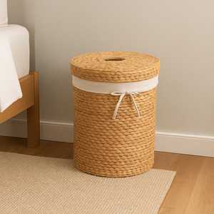 Paniers de rangement en rotin tissés à la main ronds durables avec poignées Organisateur naturel pour vêtements, chaussures, décoration intérieure, blanchisserie - Product Image 1