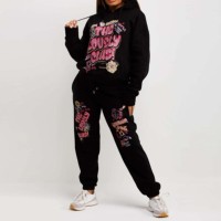 Ensembles pour femmes en gros – Survêtements décontractés 2 pièces en molleton uni style vintage avec sweat à capuche brodé et fermeture éclair
