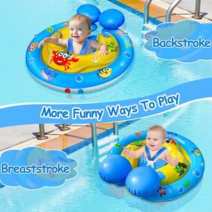 Flotador de Piscina de PVC para Niños, con Toldo Extraíble, Protección Solar UPF50, Asiento Ajustable, Anillo de Natación Doble - Product Image 4