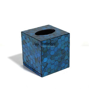 Elegante Caja de Pañuelos con Incrustaciones de Flores de Primera Calidad, Diseño Floral Grabado, Portapañuelos Único para Mesa de Salón Tradebyd - Product Image 5